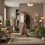 Coat Stand | Hand-Carved Floral Art Nouveau Solid Wood