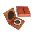 Compass | Liquid-Filled 2 1/4-Inch & Chrome Bezel | Wood Gift Box