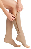 Compression Socks | Zippered Graduated 20-30 mmHg & Open Toe