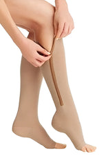 Compression Socks | Zippered Graduated 20-30 mmHg & Open Toe