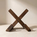 Cookbook Stand | Crossed Pivoting Arms & Folds Flat | Deep Brown Finish