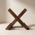 Cookbook Stand | Crossed Pivoting Arms & Folds Flat | Deep Brown Finish