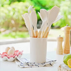 Cooking Utensil Set | BPA-Free Heat-Resistant Silicone & Bamboo Handles | Set of 12