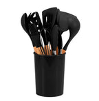 Cooking Utensils Set | Heat-Resistant Silicone & Bamboo Handles | 12-Piece Set