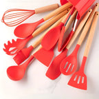 Cooking Utensils Set | Heat-Resistant Silicone & Bamboo Handles | 12-Piece Set