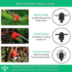 Cordless Brush Cutter | Adjustable Telescopic Handle & 90° Rotating Head | Includes 3 Interchangeable Blades