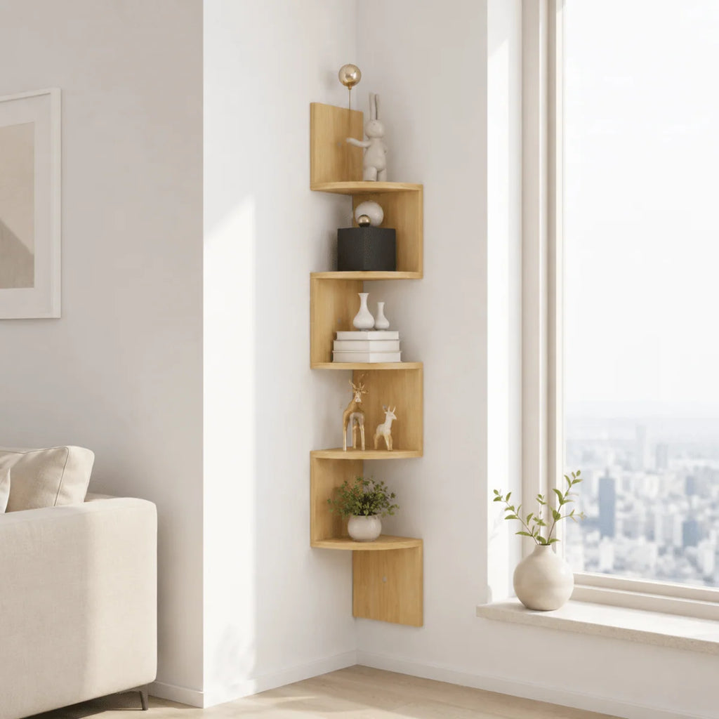 Corner Wall Shelf | Space-Saving Multi-Tier & Sturdy | 86 x 20 x 20 cm