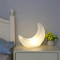 Crescent Moon Night Light | Battery-Operated & Frosted Shade | 25 cm