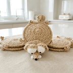 Crochet Coaster Set | Handmade Cute Animal Design | Set of 2