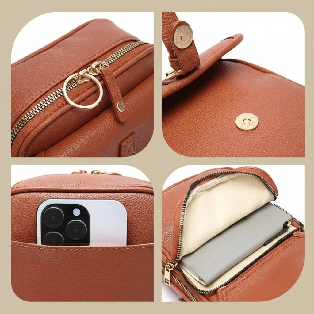 Crossbody Bag | Anti-Theft Zippers & Adjustable Strap