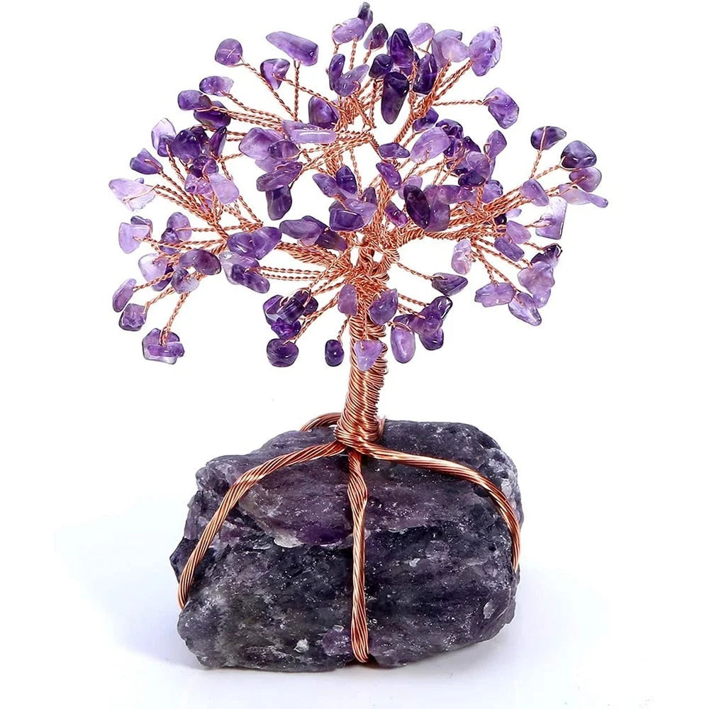 Crystal Ornament | Handmade Stones & Copper Wire | Tree Of Life