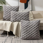 Cushion Cover | 3D Plush Grid Texture | Machine-Washable