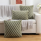 Cushion Cover | 3D Plush Grid Texture | Machine-Washable