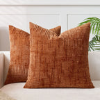 Cushion Cover | Chenille Fabric & Bamboo Texture | Solid Color