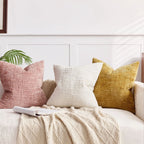 Cushion Cover | Chenille Fabric & Bamboo Texture | Solid Color