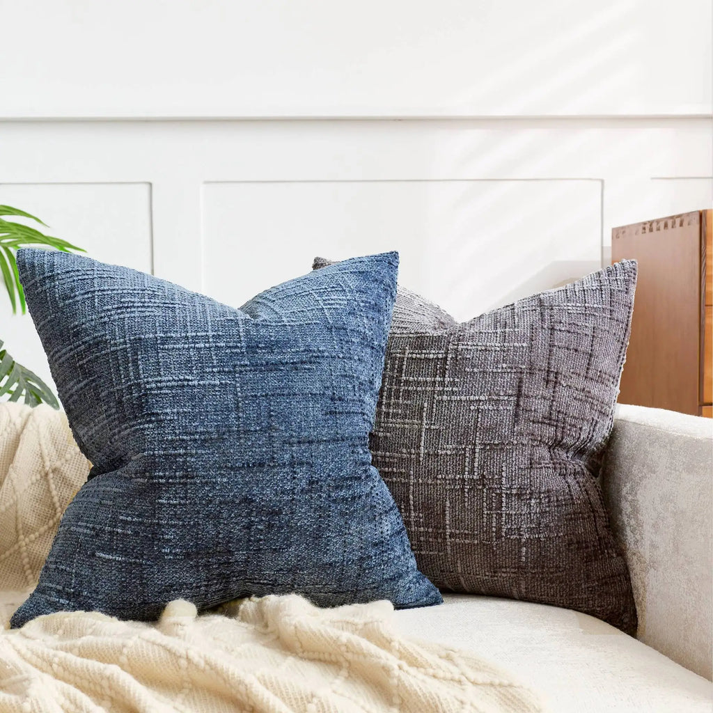Cushion Cover | Chenille Fabric & Bamboo Texture | Solid Color