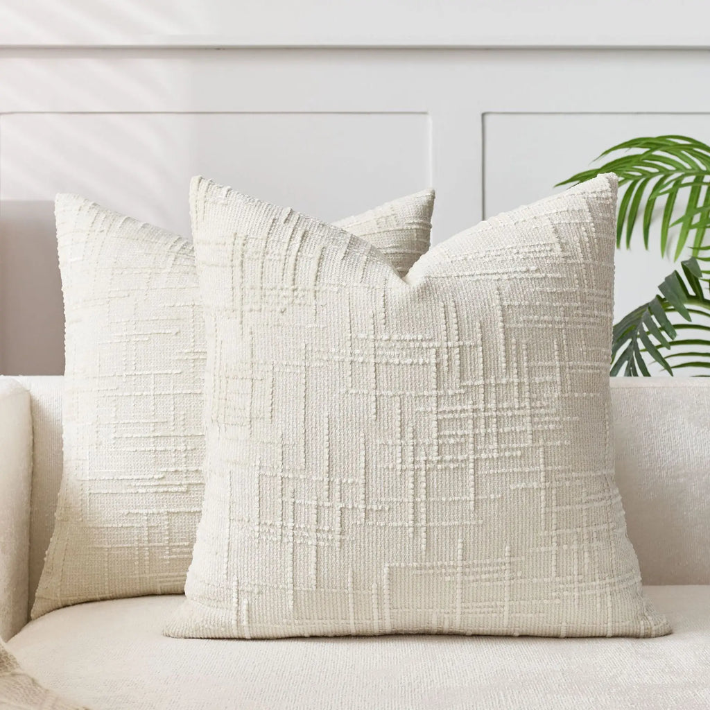 Cushion Cover | Chenille Fabric & Bamboo Texture | Solid Color