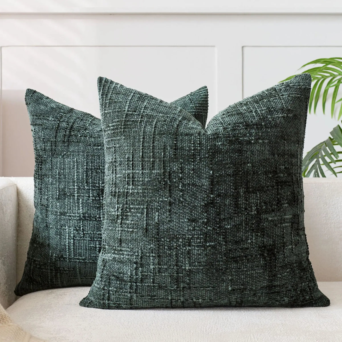 Cushion Cover | Chenille Fabric & Bamboo Texture | Solid Color