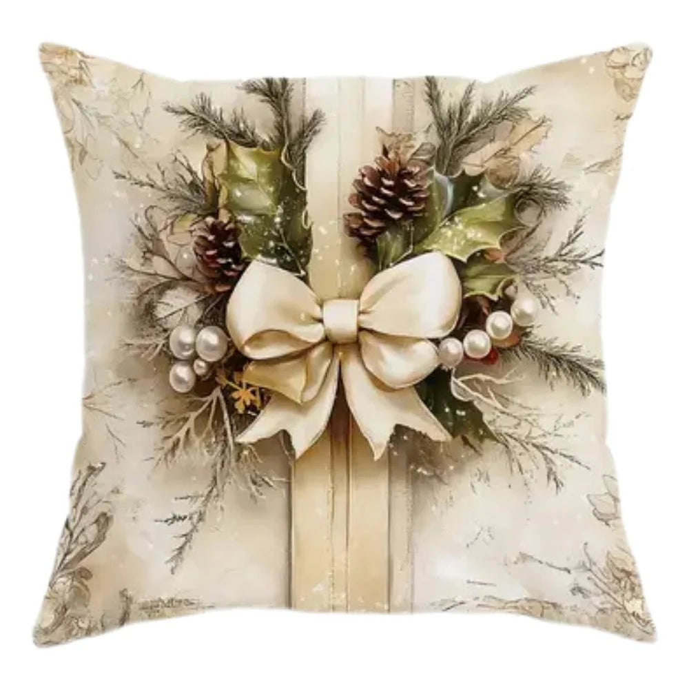 Cushion Cover | Christmas Gold Velvet Zippered & Machine-Washable
