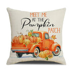 Cushion Cover | Pumpkin Print Cotton & Machine-Washable | 45 x 45 cm