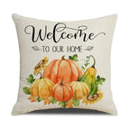 Cushion Cover | Pumpkin Print Cotton & Machine-Washable | 45 x 45 cm