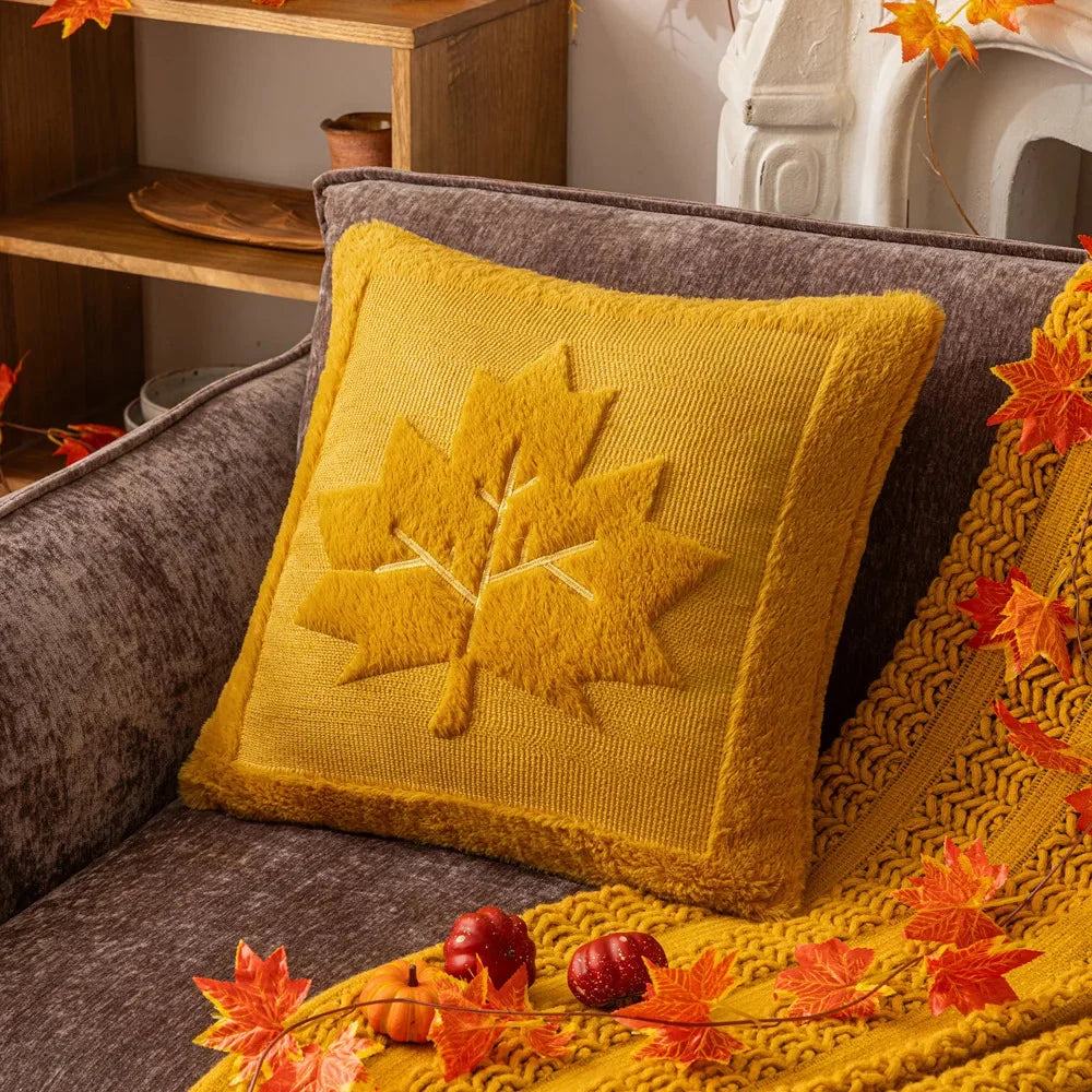 Cushion Cover | Sculptural Textured Embroidery & Plush Polyester | 18 x 18 in