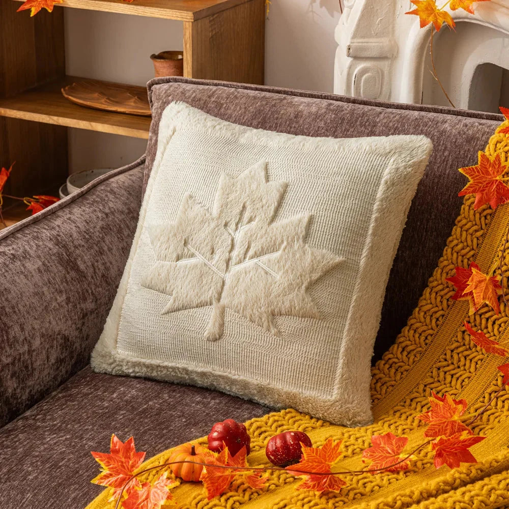 Cushion Cover | Sculptural Textured Embroidery & Plush Polyester | 18 x 18 in