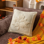 Cushion Cover | Sculptural Textured Embroidery & Plush Polyester | 18 x 18 in