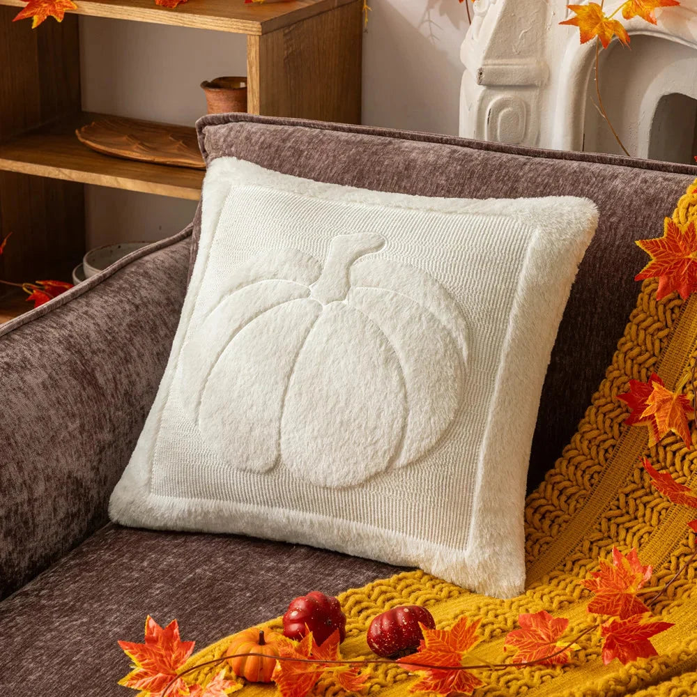 Cushion Cover | Sculptural Textured Embroidery & Plush Polyester | 18 x 18 in