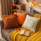 Cushion Cover | Sculptural Textured Embroidery & Plush Polyester | 18 x 18 in