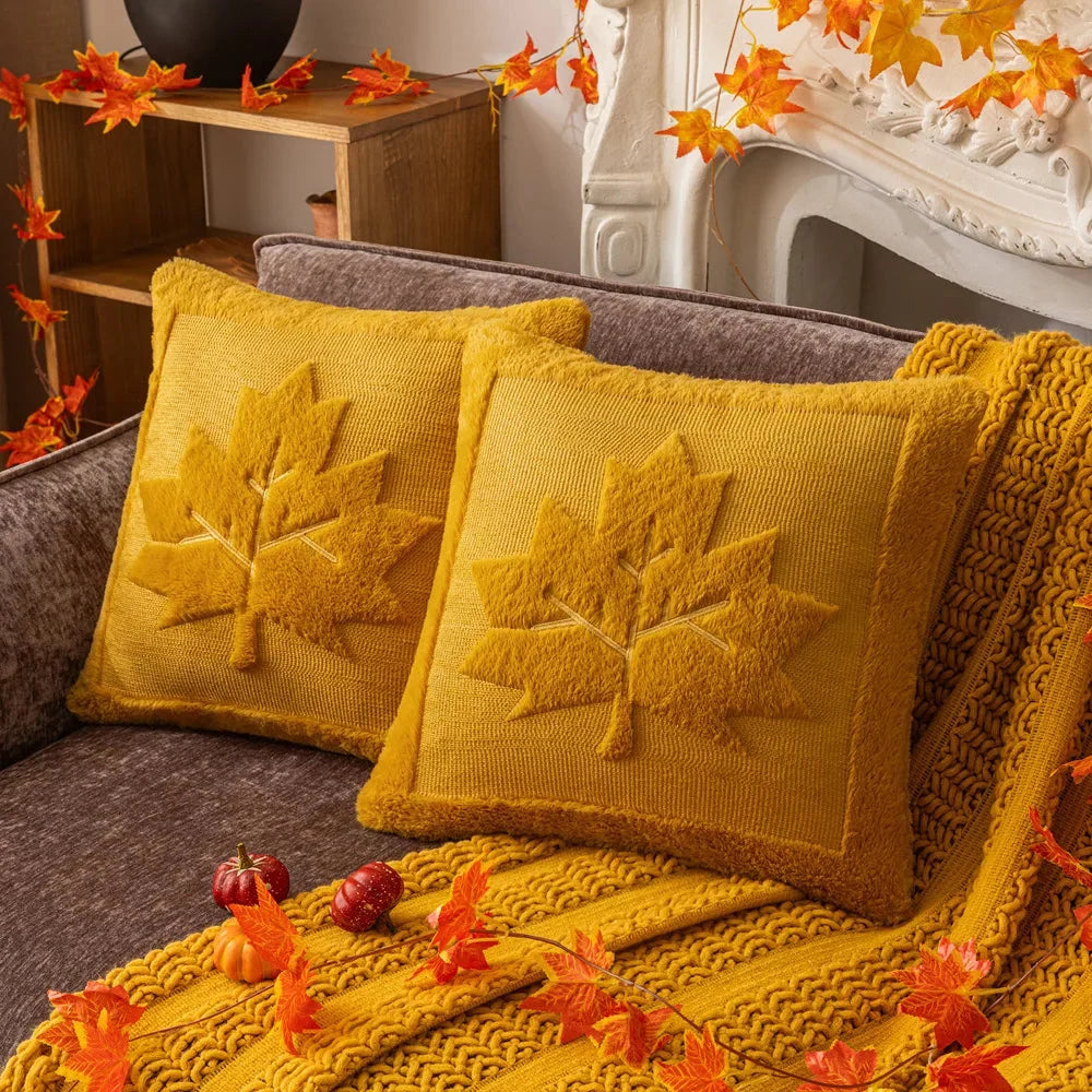 Cushion Cover | Sculptural Textured Embroidery & Plush Polyester | 18 x 18 in