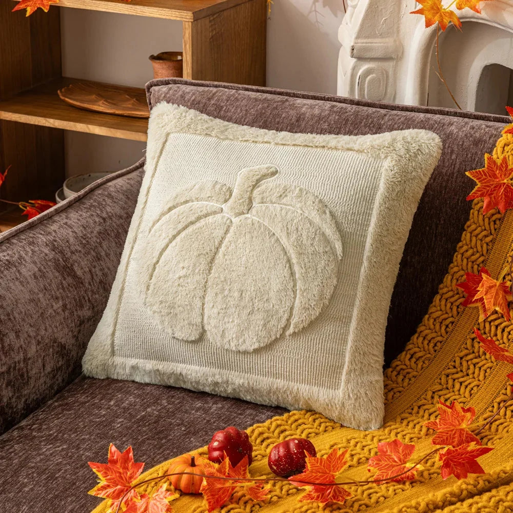 Cushion Cover | Sculptural Textured Embroidery & Plush Polyester | 18 x 18 in