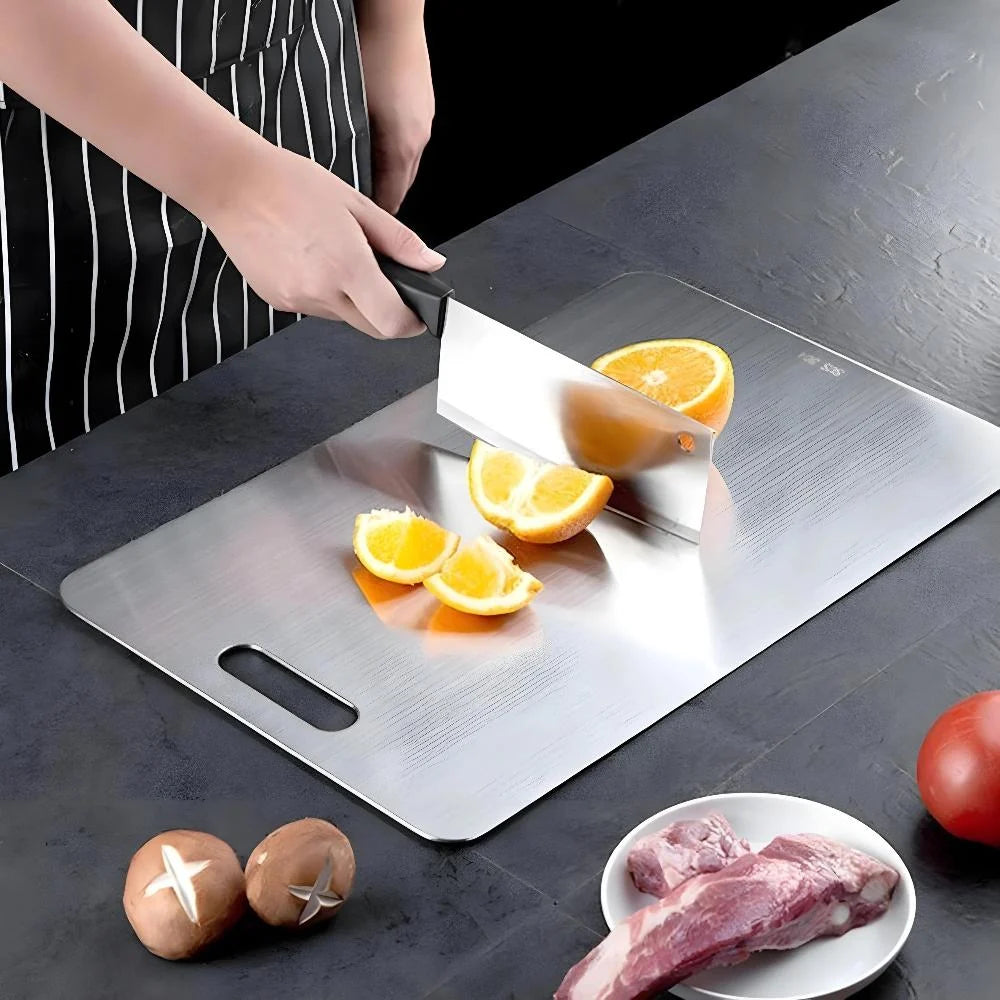 Cutting Board | SUS304 Stainless Steel Antibacterial Non-Porous & Knife-Friendly