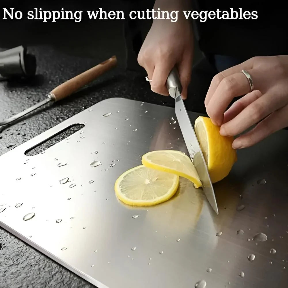 Cutting Board | SUS304 Stainless Steel Antibacterial Non-Porous & Knife-Friendly