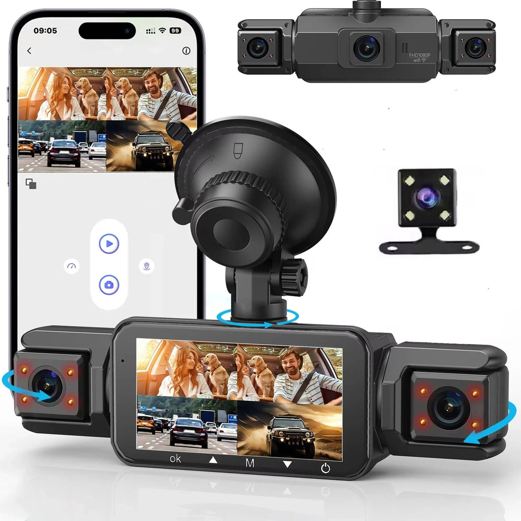 Dash Camera System | 4-Camera HD WiFi & Night Vision
