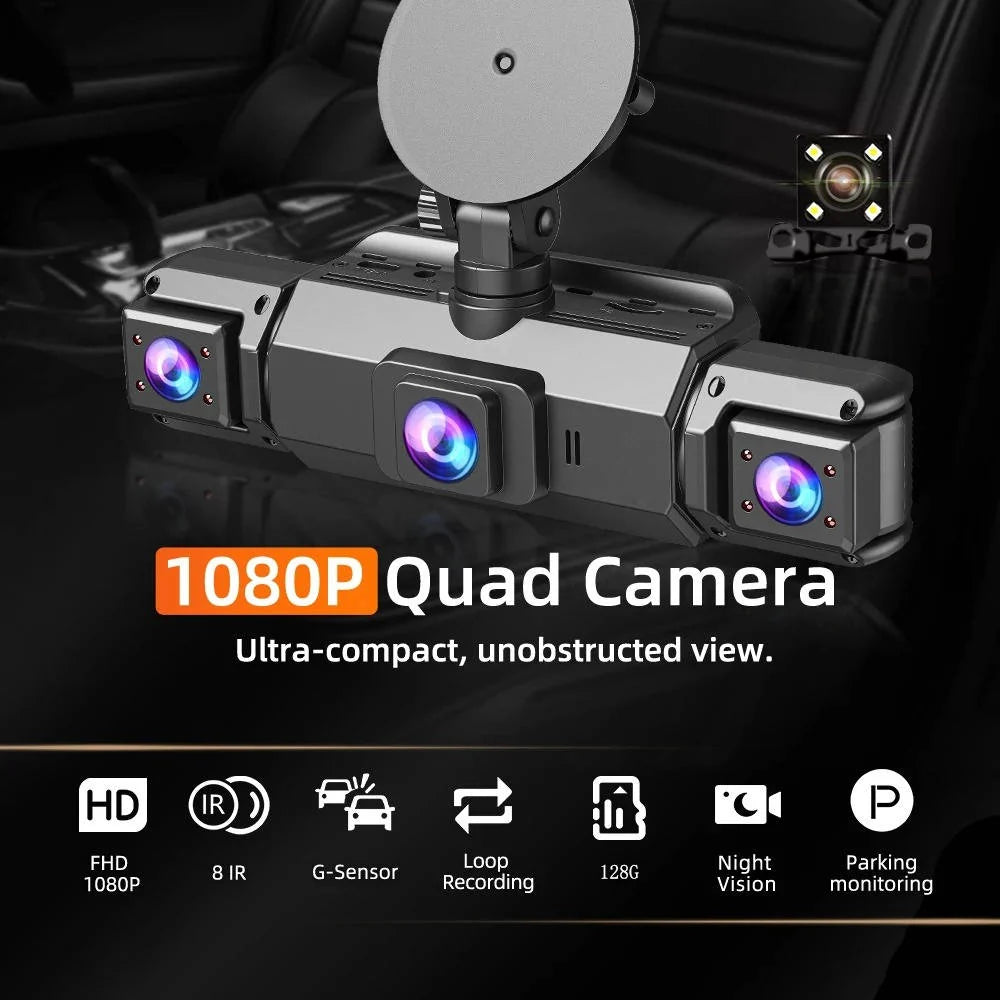 Dash Camera System | 4-Camera HD WiFi & Night Vision
