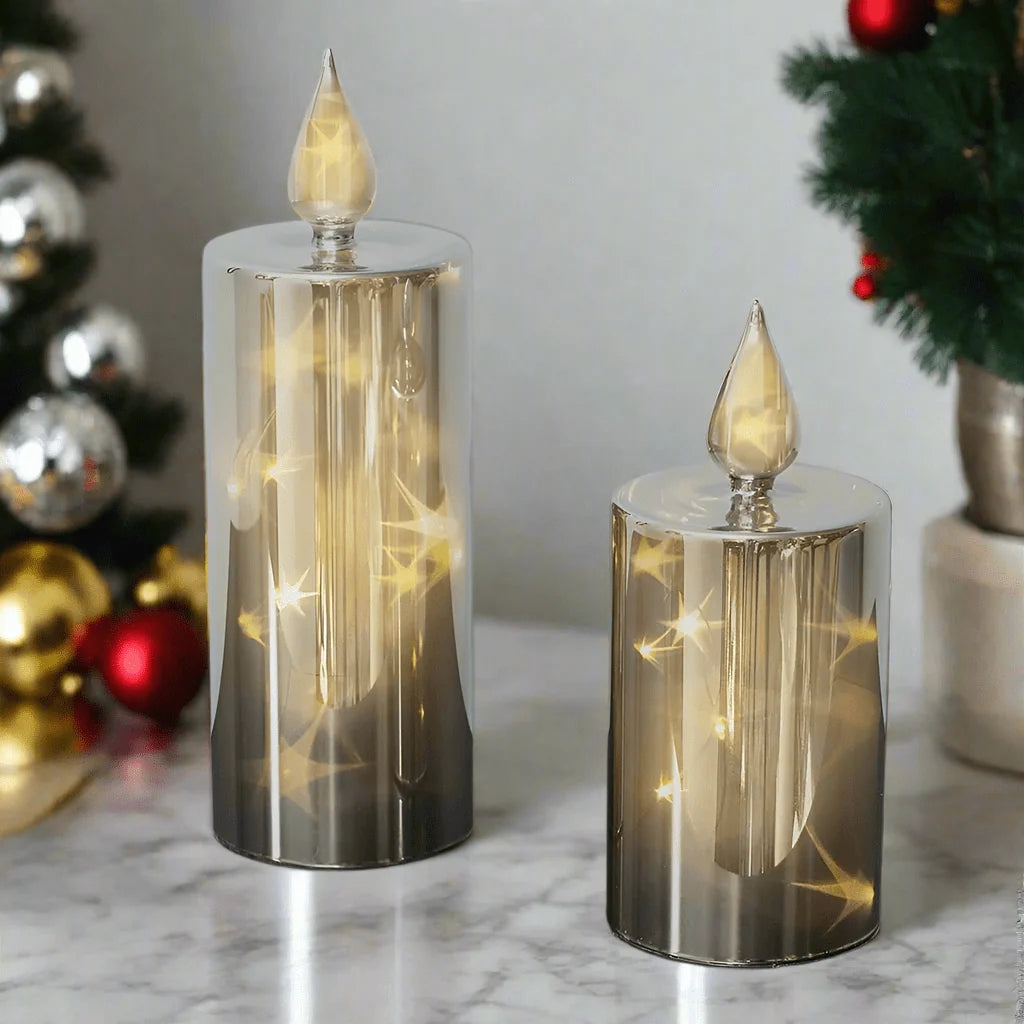 Decorative Candle Set | Starry LED & 6-Hour Timer | Set of 2
