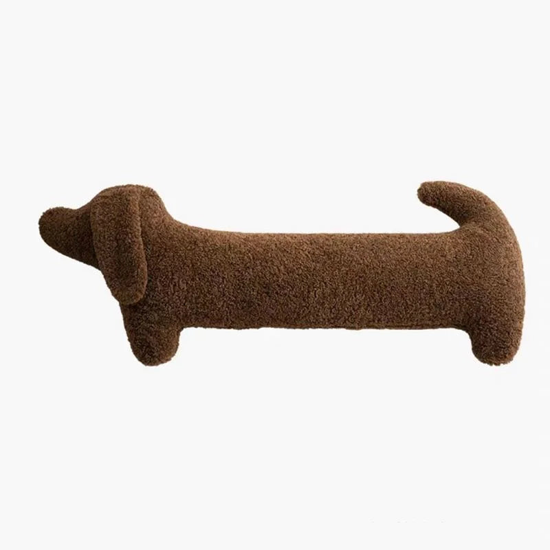 Decorative Cushion | Dachshund-Shaped Bouclé-Style Fabric | 68 cm