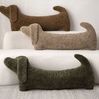 Decorative Cushion | Dachshund-Shaped Bouclé-Style Fabric | 68 cm