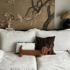 Decorative Cushion | Dachshund-Shaped Bouclé-Style Fabric | 68 cm