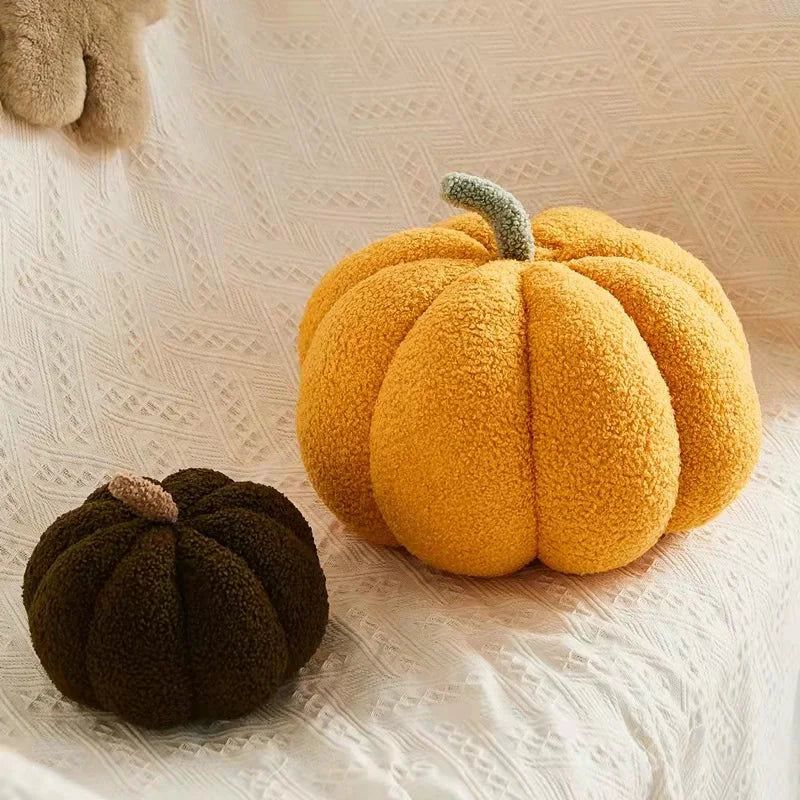 Decorative Cushion | Pumpkin Shape & Soft Textured Plush | 20 cm Diameter