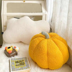 Decorative Cushion | Pumpkin Shape & Soft Textured Plush | 20 cm Diameter