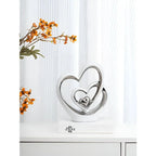 Decorative Figure | Porcelain Smooth-Glazed Double Heart | Tabletop Size