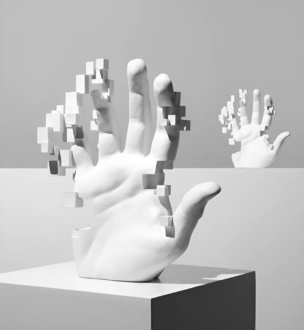 Decorative Hand Figure | Natural Resin & Modern Mosaic