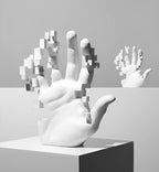 Decorative Hand Figure | Natural Resin & Modern Mosaic