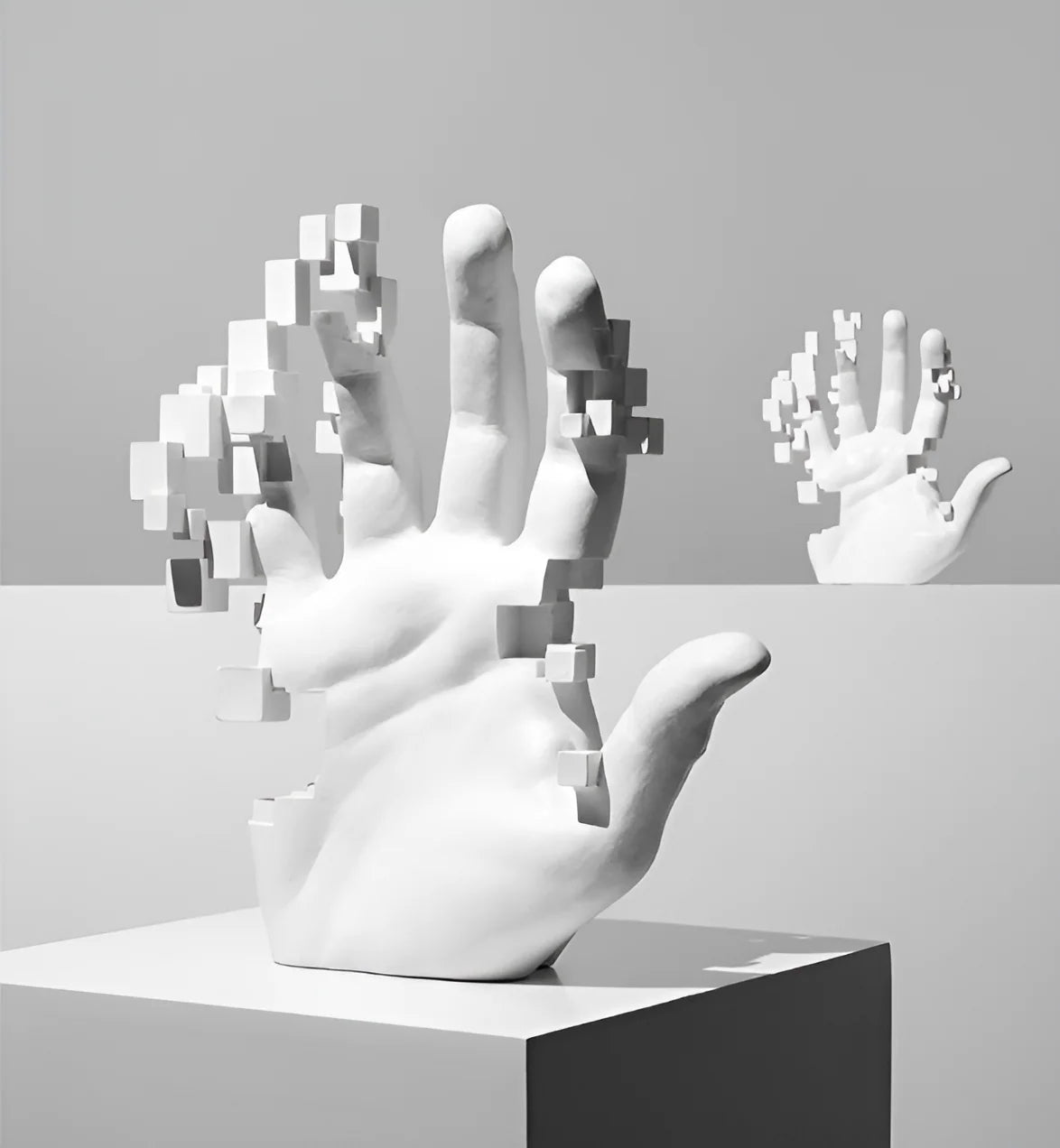 Decorative Hand Figure | Natural Resin & Modern Mosaic