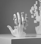 Decorative Hand Figure | Natural Resin & Modern Mosaic
