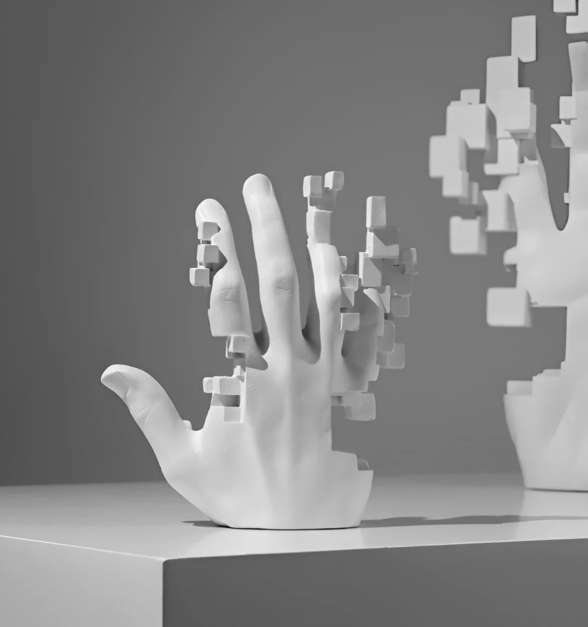 Decorative Hand Figure | Natural Resin & Modern Mosaic