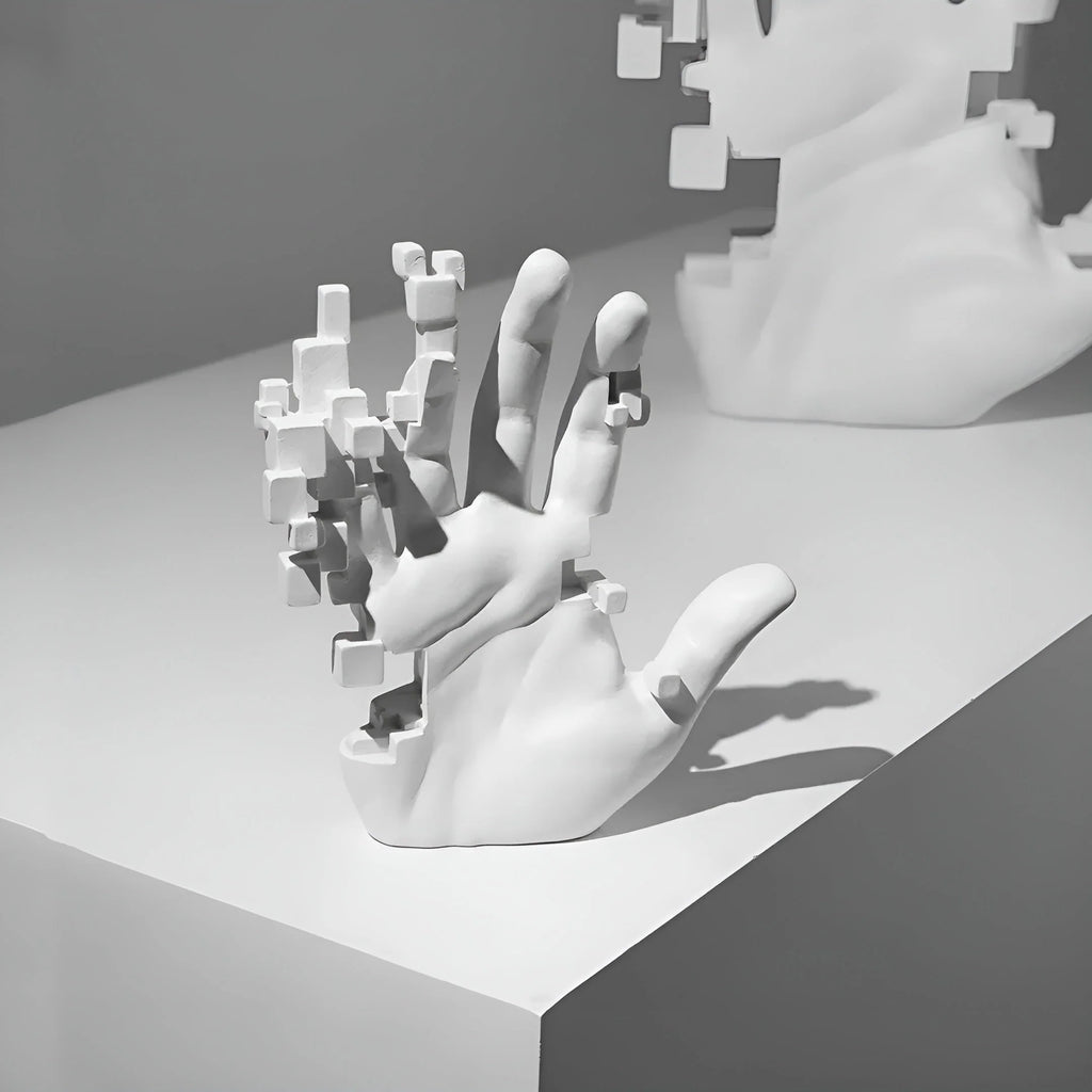 Decorative Hand Figure | Natural Resin & Modern Mosaic