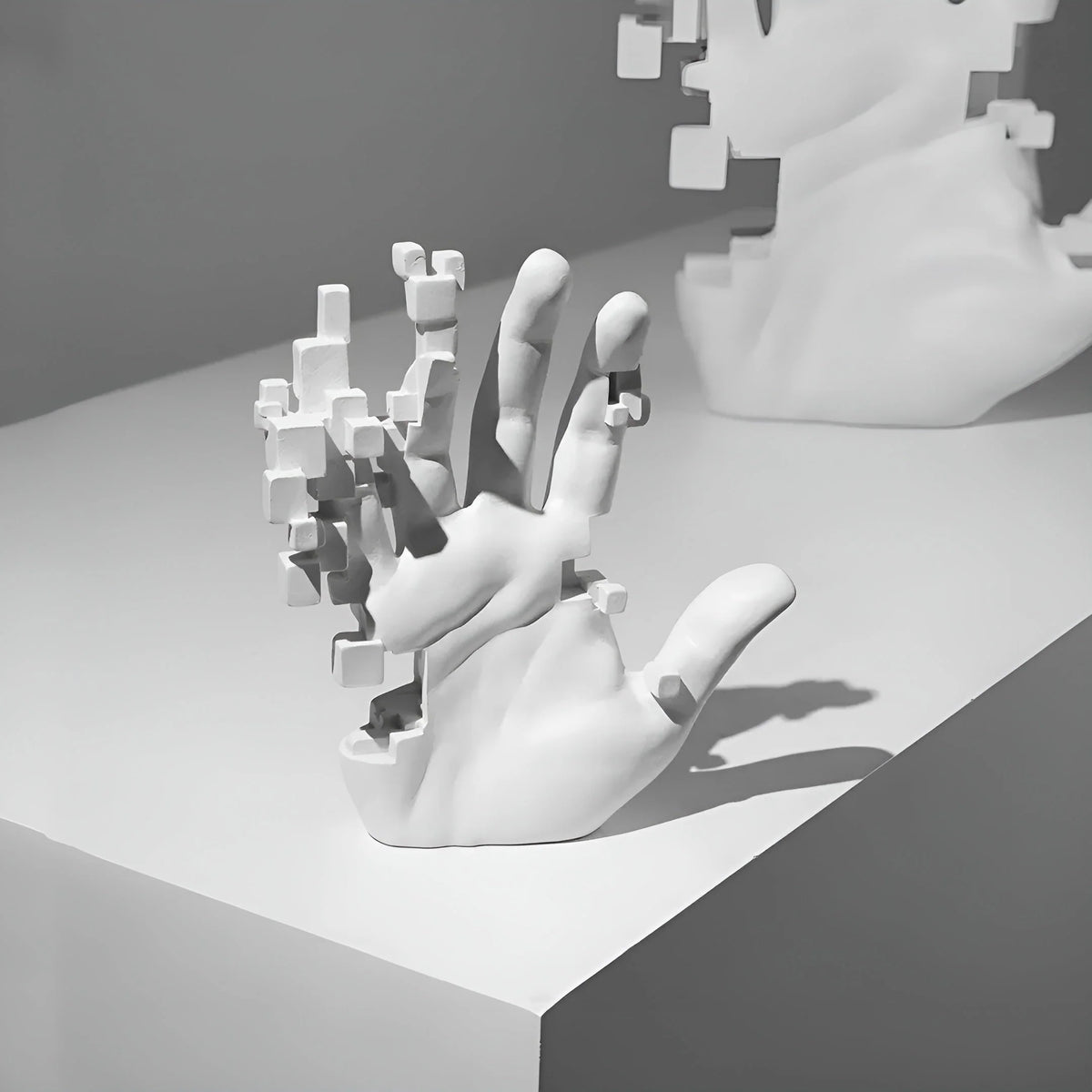 Decorative Hand Figure | Natural Resin & Modern Mosaic